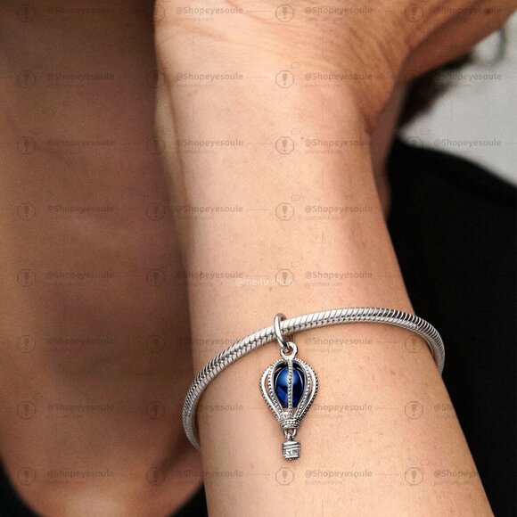 Pandora Blue Hot Air Balloon Travel Charm - Picture 5 of 6